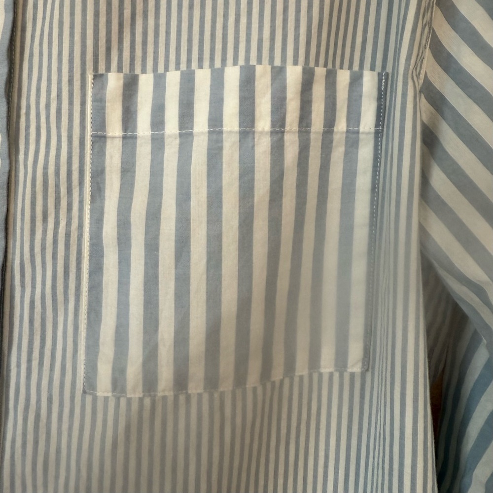 Pistola Striped Button-Down in Sky Blue — Size Small - Picture 9 of 12